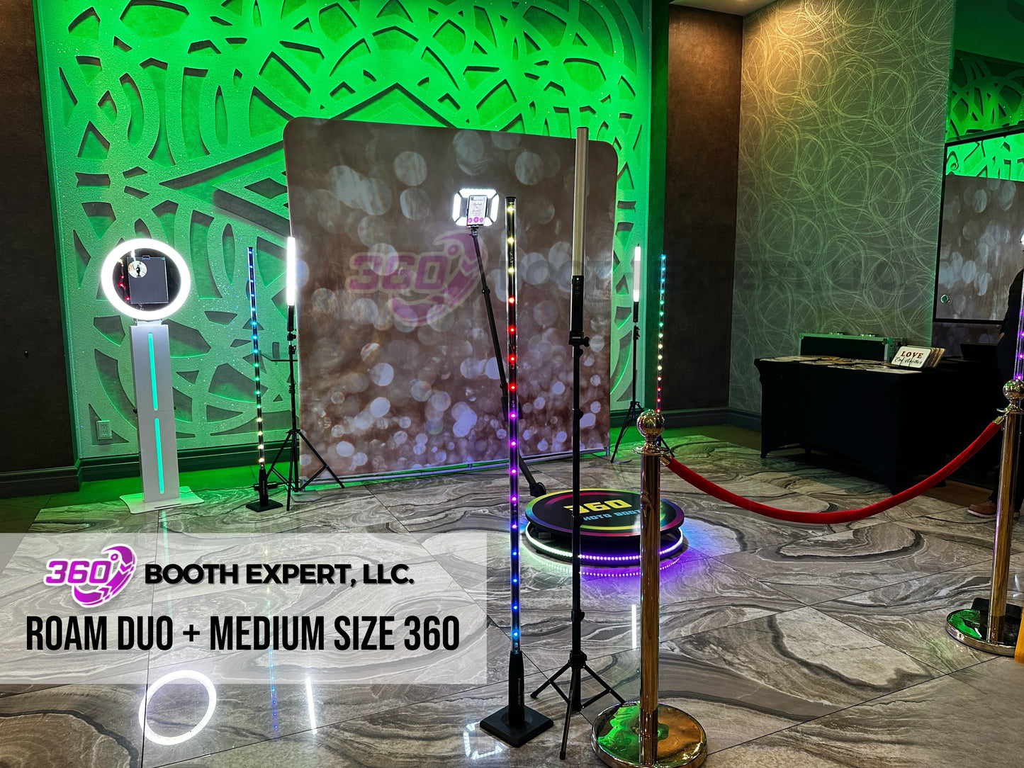 Roam Duo Photo Booth + Medium 360 Photo Booth Event Bundle