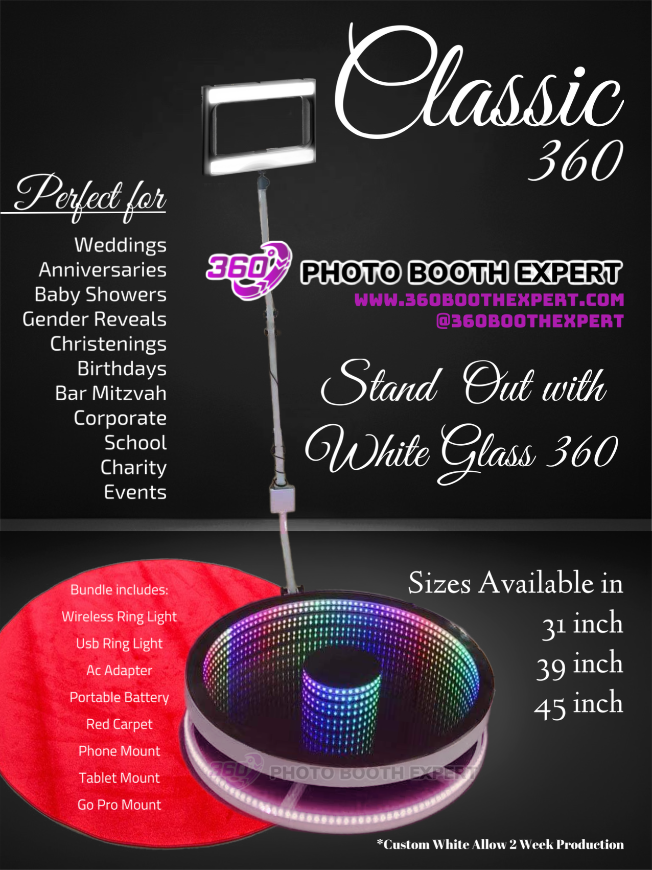 Classic White 360 Booth – 360 Booth Expert